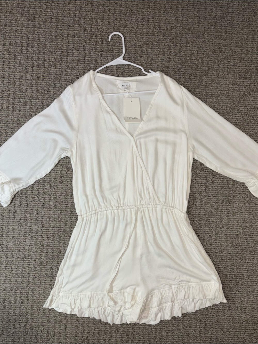 Riviera Cream Wrap-Front Romper with Elastic Waist - Size XXL - NWT